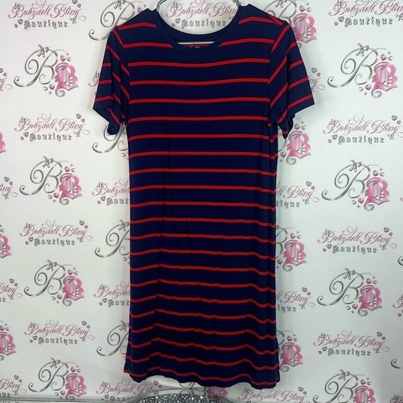 BCBGeneration dress nautical sailor stripes Navy and Red Striped Top - Picture 1 of 8